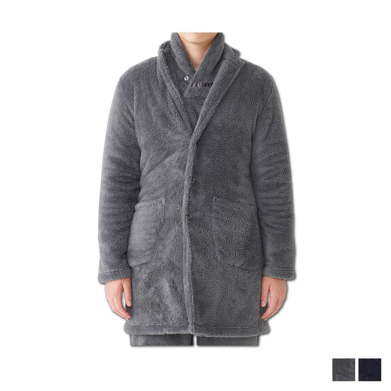 【最大1000円OFFクーポン配布中】 EPOCA UOMO ROOM WEAR エポカ ウォモ ジャケット ルームウェア 部屋着 パジャマ ナイトウェア メンズ ボア ロング チャコール ネイビー 0409-98