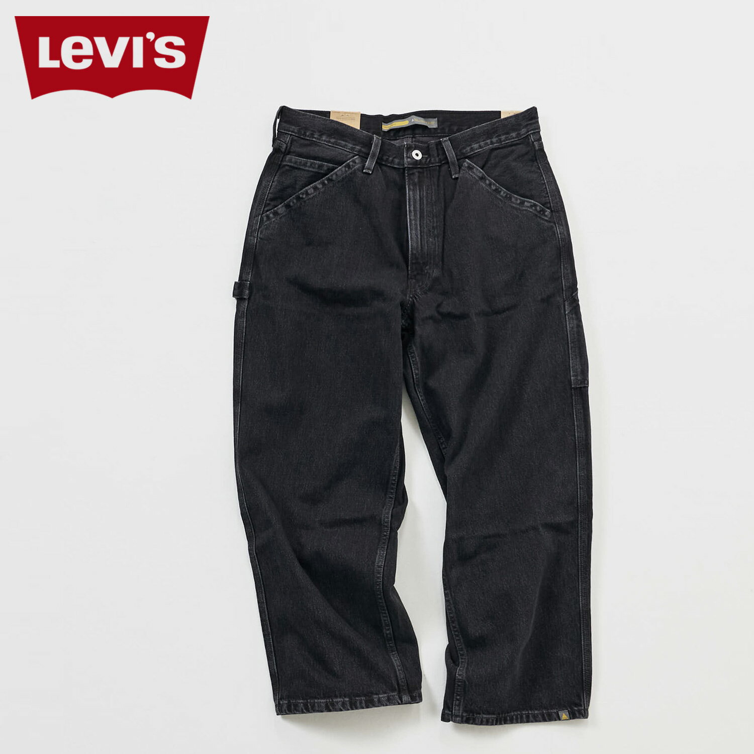 楽天Goods Lab＋LEVIS SILVERTAB BUGGY CARPENTER I AM INEVITABLE リーバイス デニム パンツ ジーンズ ジーパン シルバータブ メンズ バギーカーペンター ブラック 黒 A74890001