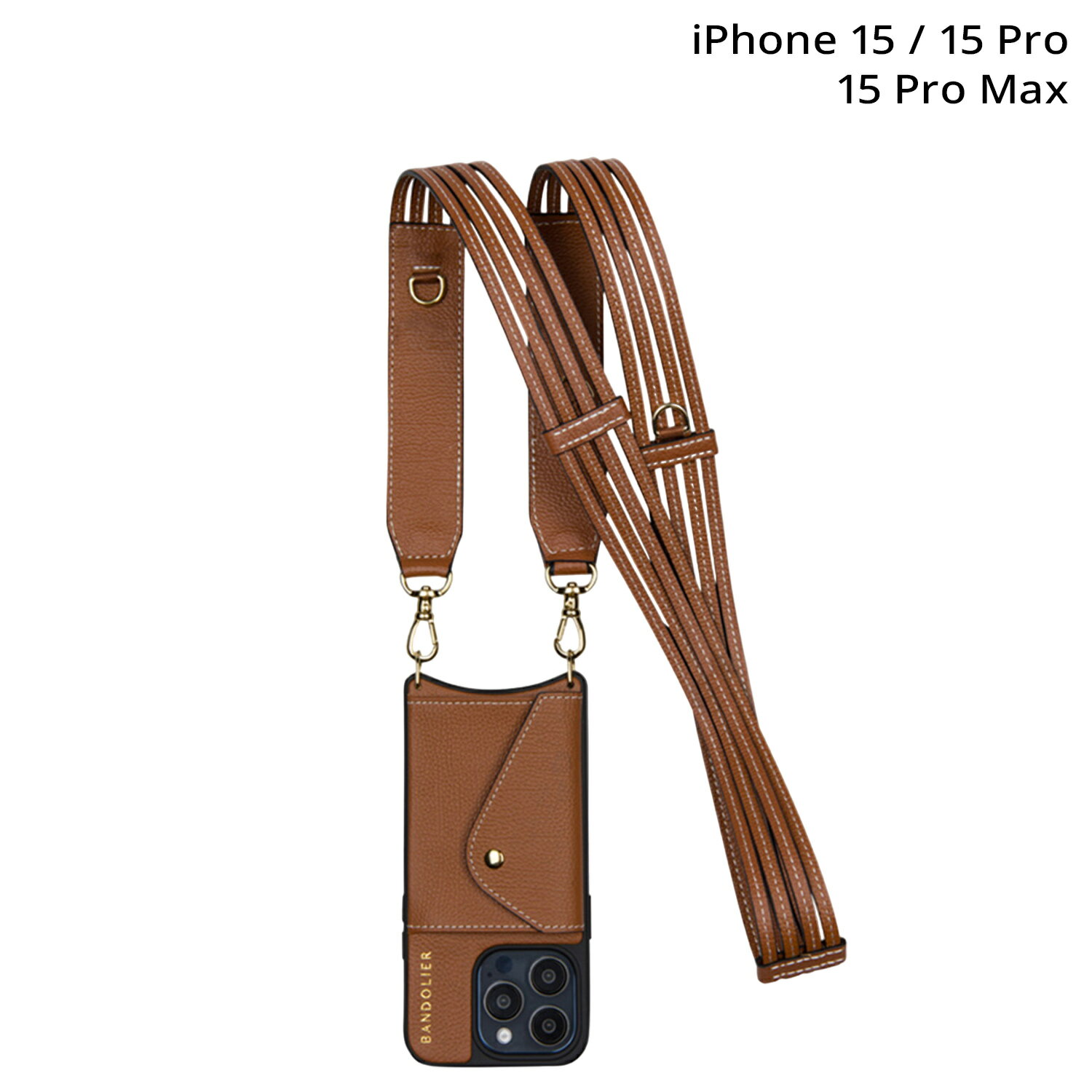 BANDOLIER SADIE SIDE SLOT SIENNA バンドリヤー iPhone15 15Pro iPhone 15 Pro Max スマホケース スマホショルダー 携帯 アイフォン サディー サイドスロット シエンナ メンズ レディース ブラウン 14SAD