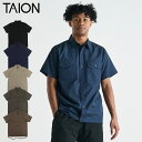  TAION ノンダウン ハーフ スリーブシャツ タイオン N/D MILITARY HALF SLEEVE SHIRTS ミリタリー シャツ メンズ 半袖 ブラック ネイビー ベージュ カーキ ブラウン 黒 TAION-019SHNDML-1