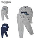 NEWYORKER HOME ニューヨーカーホーム ルームウェア 部屋着 パジャマ セットアップ ナイトウェア メンズ 前開き 上着 グレー ネイビー 0680-95