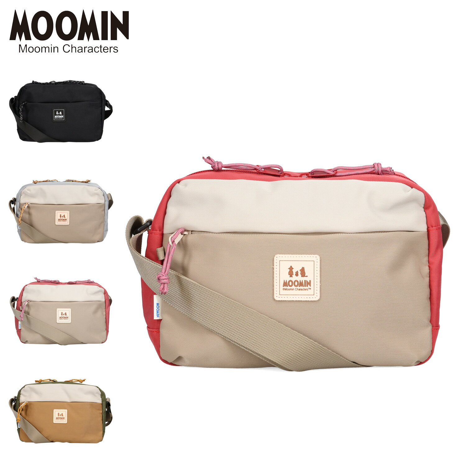 MOOMIN SHOULDER BAG ムーミン ショルダーバッグ メンズ レディース 3L 撥水 斜めがけ ブラック グレー レッド グリーン 黒 RMNL-02