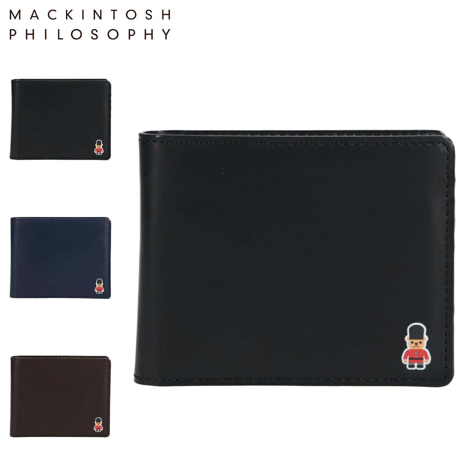 M - MACKINTOSH PHILOSOPHY バッキンガムベアカラー マッキントッシュ フィロソフィー 財布 二つ折り メンズ レディース 小銭入れ付 ブラック ネイビー ブラウン 黒 MAPW-00121