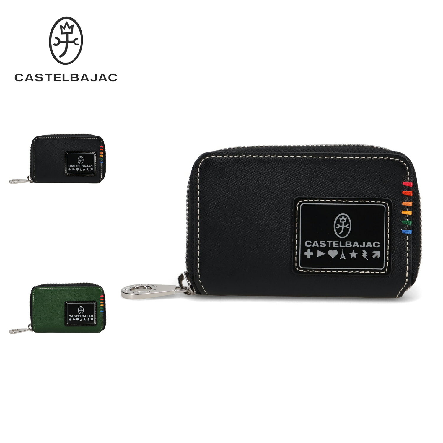 【最大1000円OFFクーポン発行中】 CASTELBAJAC ソート カステルバジャック キーケース キーホルダー パスケース 小物入れ メンズ レディース ラウンドファスナー ブラック 黒 34612