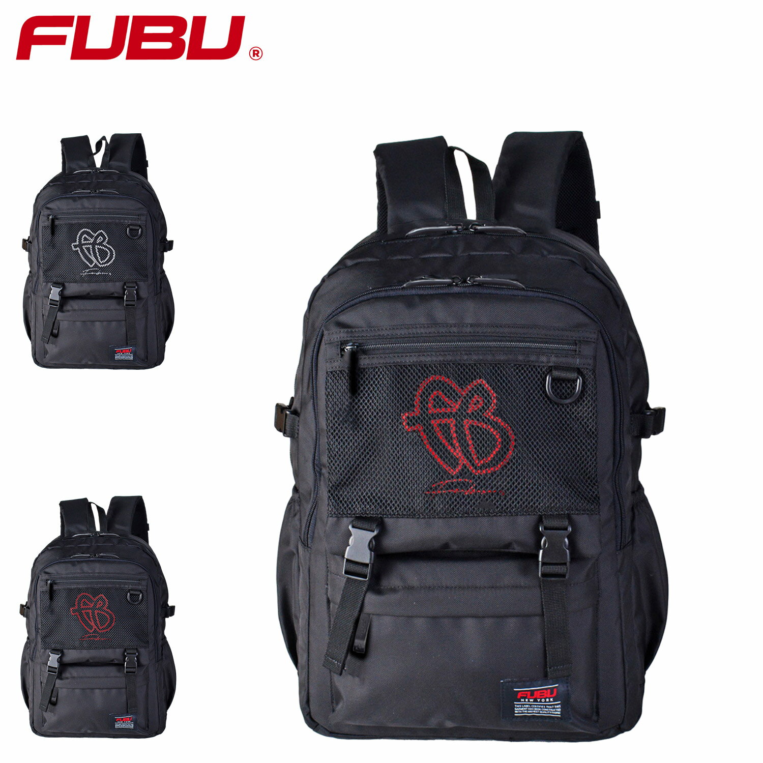 乐天商城 - 【最大1000円OFFクーポン】 FUBU フブ リュック バッグ バックパック カブセメッシュ メンズ レディース 30L ブラック 黒 71002 母の日