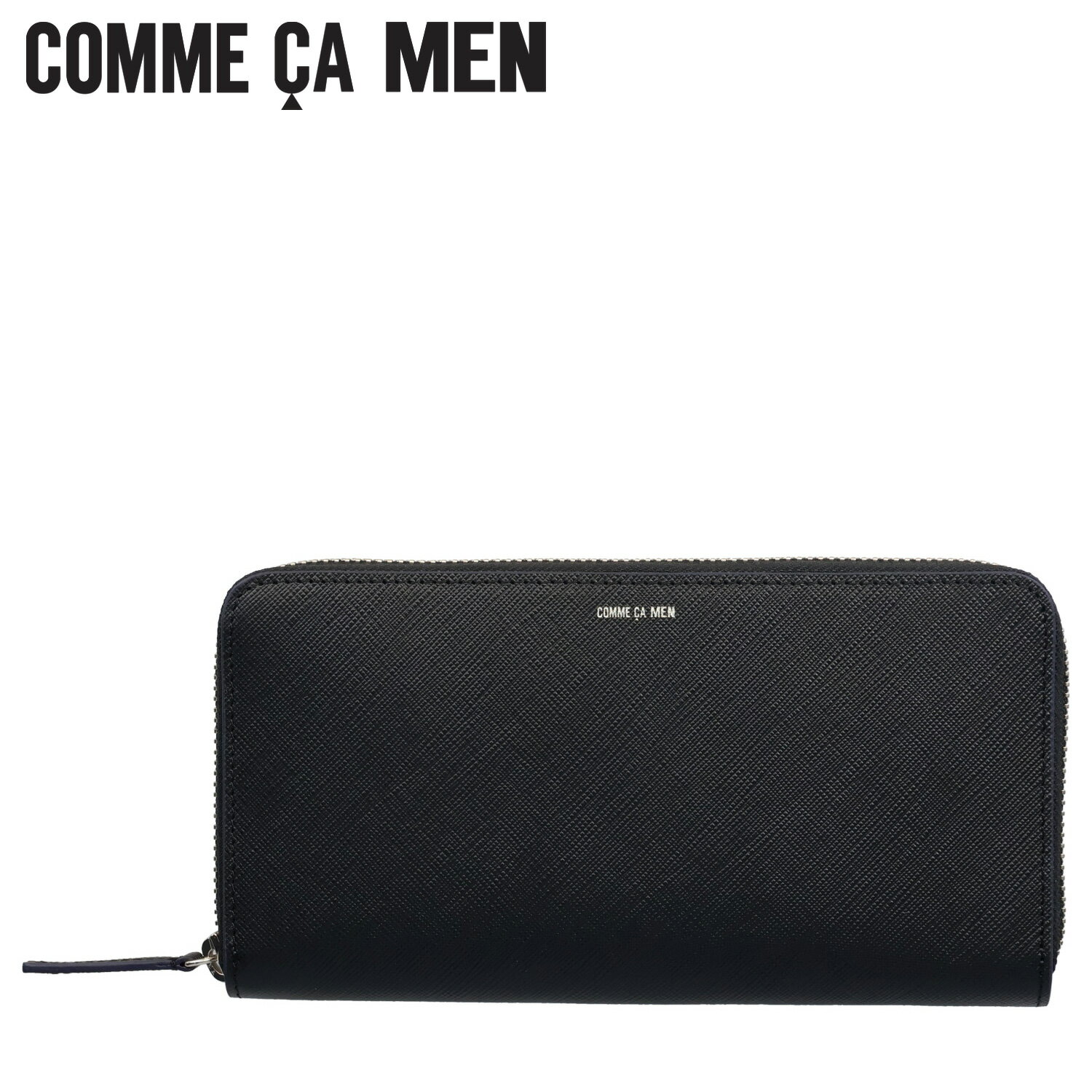 乐天商城 - 【最大1000円OFFクーポン】 COMME CA MEN LONG WALLET コムサメン 財布 長財布 メンズ レディース ラウンドファスナー 本革 ブラック 黒 6753