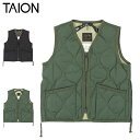 TAION MILITARY V-NECK ZIP タイオン インナーダウン ベスト ジレ アウター 子供服 ミリタリー Vネックジップ キッズ ブラック オリ...