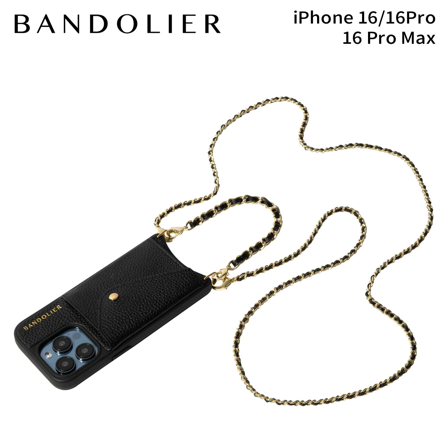 【最大1000円OFFクーポン発行中】 BANDOLIER LILY GOLD BANDOLET SET バンドリヤー スマホショルダー スマホケース iPhone16 16Pro iPhone 16 Pro Max アイフォン リリー ゴールド バンドレット セット メンズ レディース ブラック 黒 14LIL