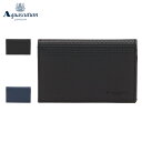 AQUASCUTUM アクアスキュータム カードケース 名刺入れ 定期入れ ブリクストン メンズ 本革 日本製 ブラック ネイビー 黒 AQW-00451