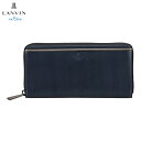 LANVIN en Bleu レノア ランバンオンブルー 財布 長財布 メンズ ラウンドファスナー 本革 小銭入れ付き ネイビー 518615