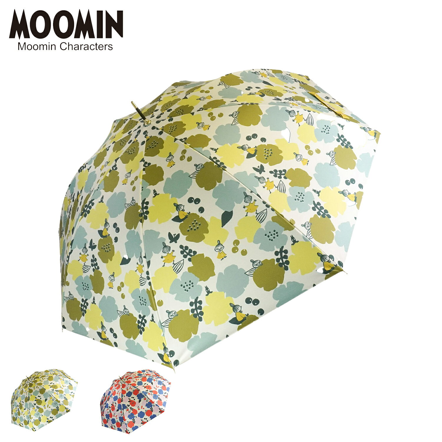 【最大1000円OFFクーポン配布中】 MOOMIN 晴雨兼用長傘 ムーミン 傘 長傘 晴雨兼用 雨傘 レディース 87cm 遮光率 UVカット 100% 軽量 撥水 遮熱 イエロー ピンク TW25L7646のサムネイル