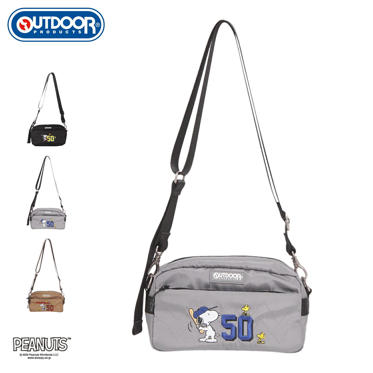 乐天商城 - 【最大1000円OFFクーポン】 OUTDOOR PRODUCTS アウトドアプロダクツ バッグ ショルダーバッグ メンズ レディース 軽量 斜めがけ ファスナー付き ブラック グレー ベージュ 黒 ODB030 母の日