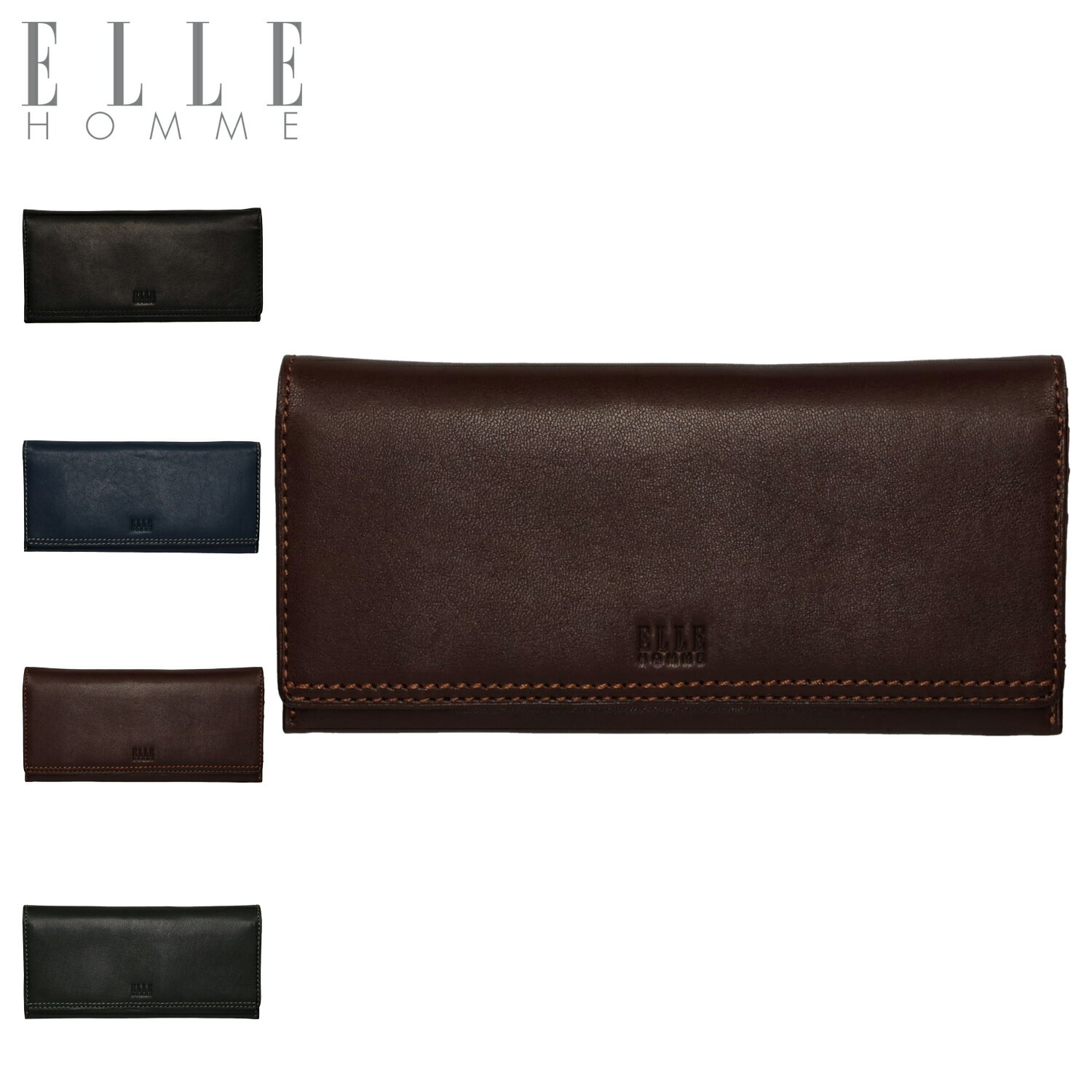 【最大1000円OFFクーポン発行中】 ELLE HOMME シープ エルオム 財布 長財布 メンズ 本革 ブラック ネイビー ブラウン グリーン 黒 13200