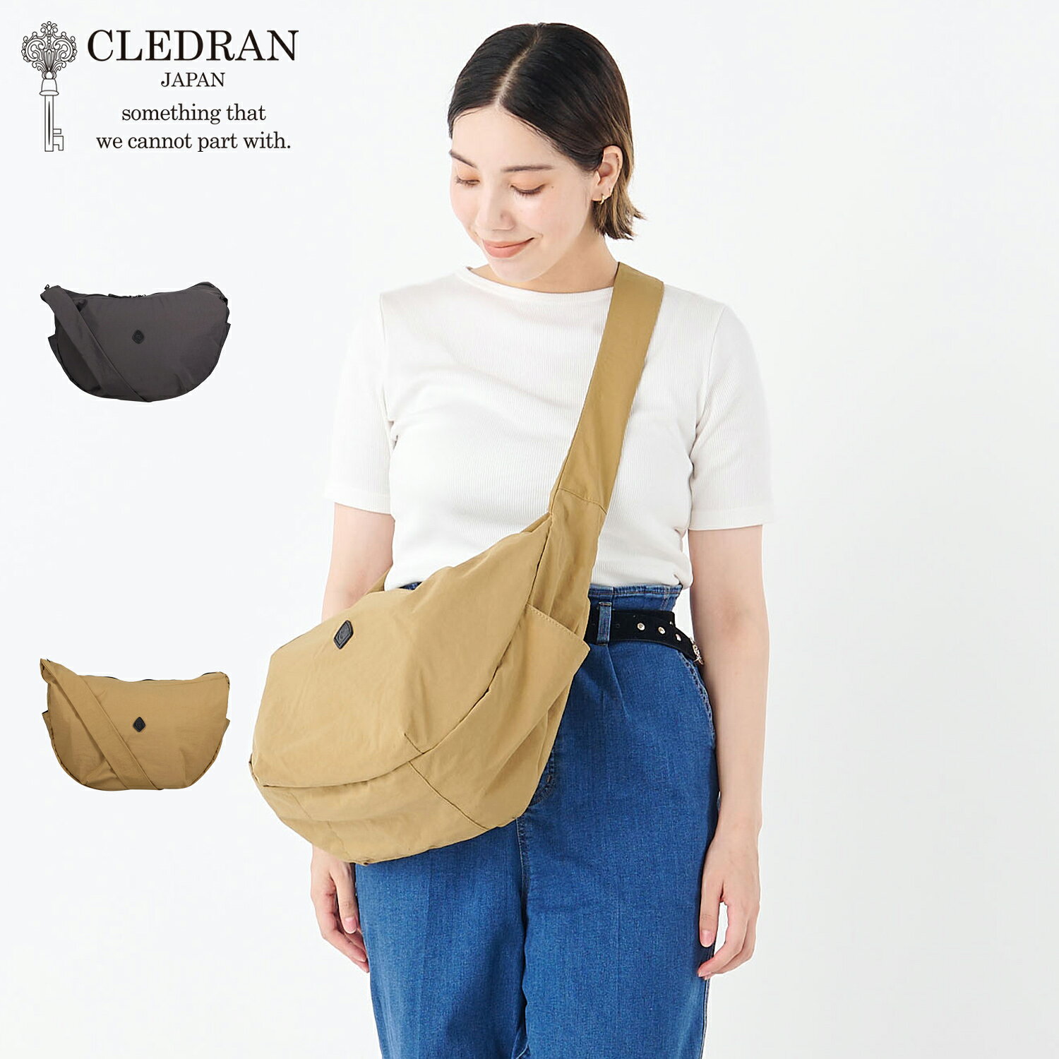 【クーポン対象外】 CLEDRAN POID POCKET SHOULDER クレドラン バッグ ショルダーバッグ ポイド ポケット ショルダー レディース 斜めがけ 大人 軽量 A4 グレー ベージュ CL-3787 母の日