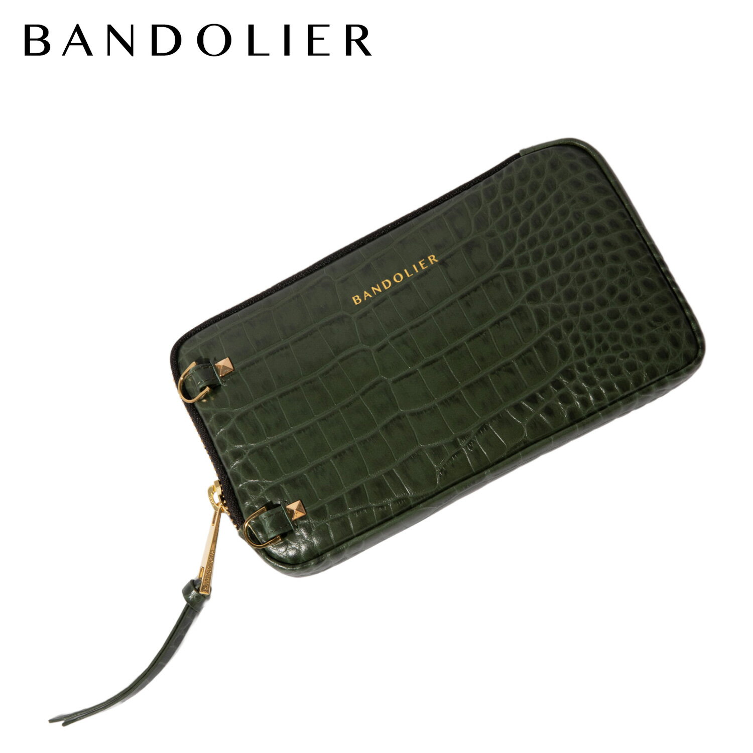 BANDOLIER EXPANDED POUCH CROC DARK GREEN バンドリヤー ポーチ 小物入れ スマホ スマートフォン 小さめ 財布 代わり エキスパンデッド ポーチ クロック ダーク グリーン メンズ レディース グリーン 21GRA