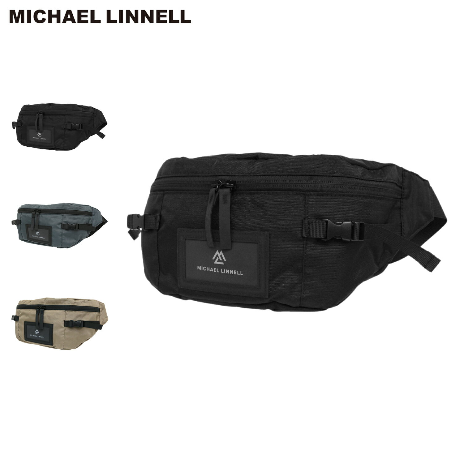 MICHAEL LINNELL マイケルリンネル バッグ ウエストポーチ メンズ レディース 4.5L 軽量 撥水 斜めがけ コンパクト ブラック グレー ベージュ 黒 MLYL-10
