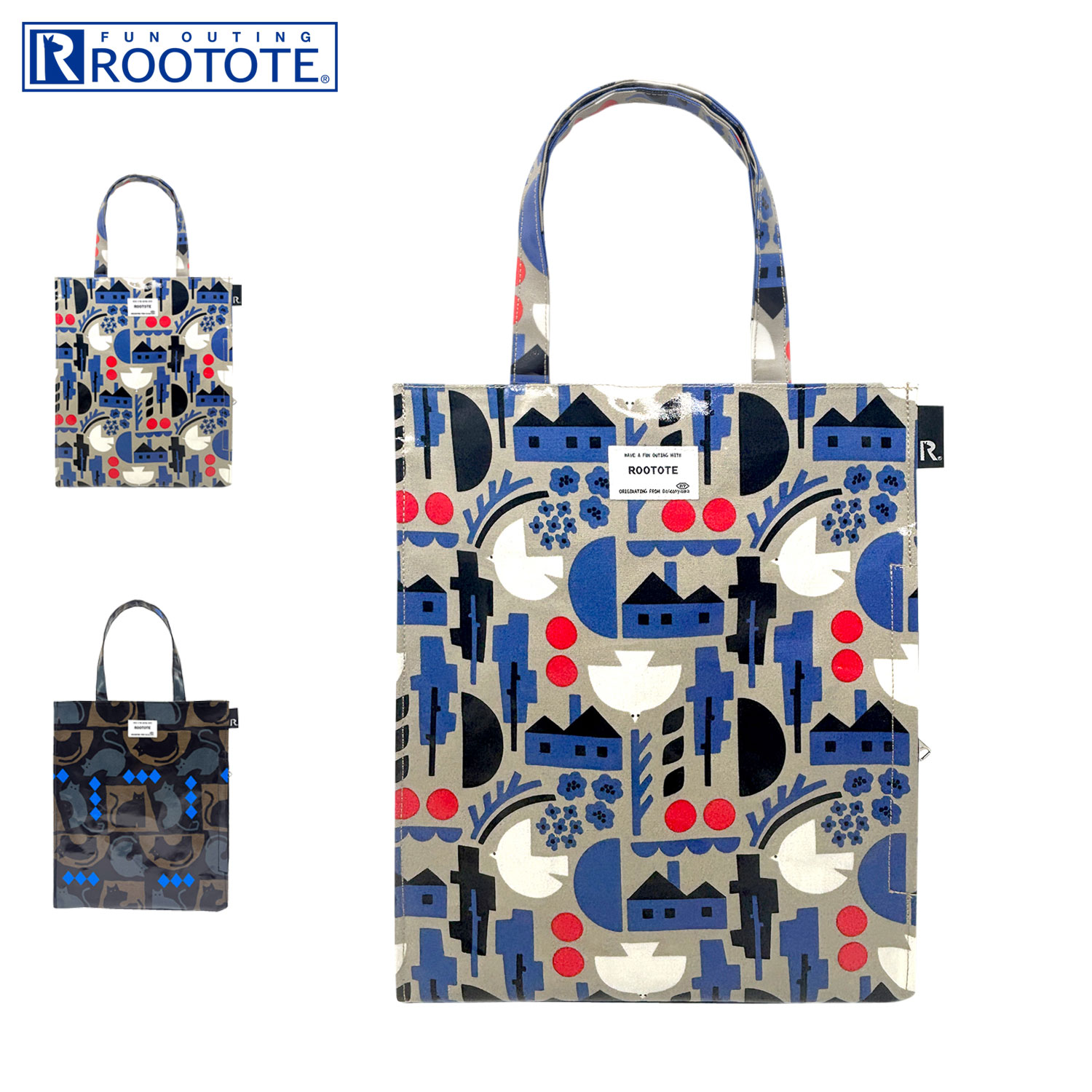 乐天商城 - ROOTOTE ルートート トートバッグ バッグ EU.アーキャトル.ラミネート-U レディース A4 軽量 ブラック ブルー 黒 3610 母の日