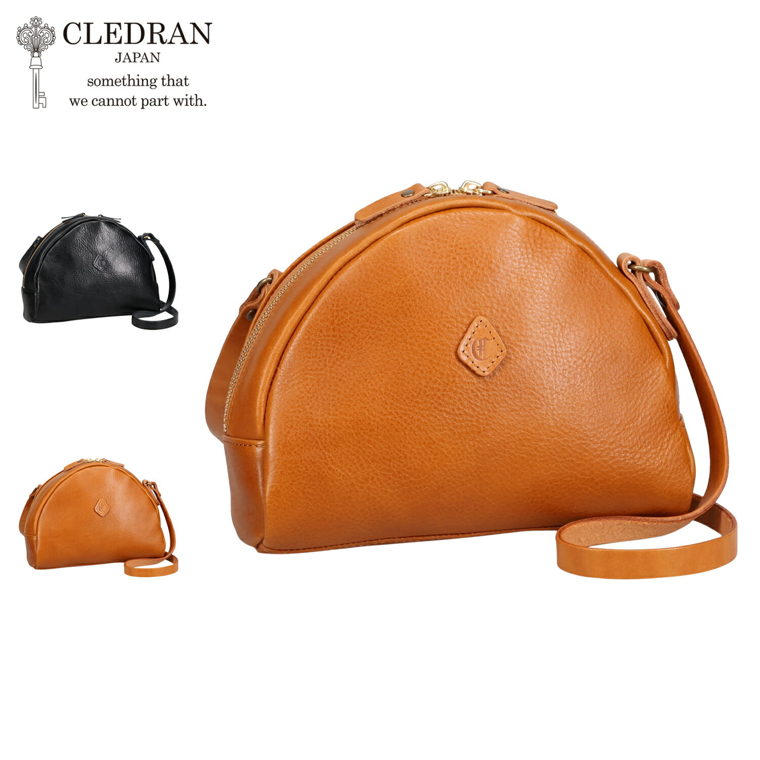 【クーポン対象外】 CLEDRAN NOS SEMICIRCLE SHOULDER クレドラン バッグ ショルダーバッグ セミサークル レディース 本革 牛革 軽量 斜めがけ ブラック ブラウン 黒 CL3901