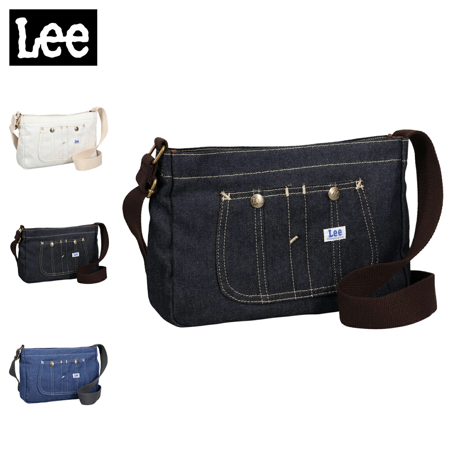 【最大1000円OFFクーポン発行中】 Lee KATE リー バッグ ショルダーバッグ メンズ レディース 斜めがけ 軽量 小さめ ホワイト ネイビー ブルー 白 320-5022