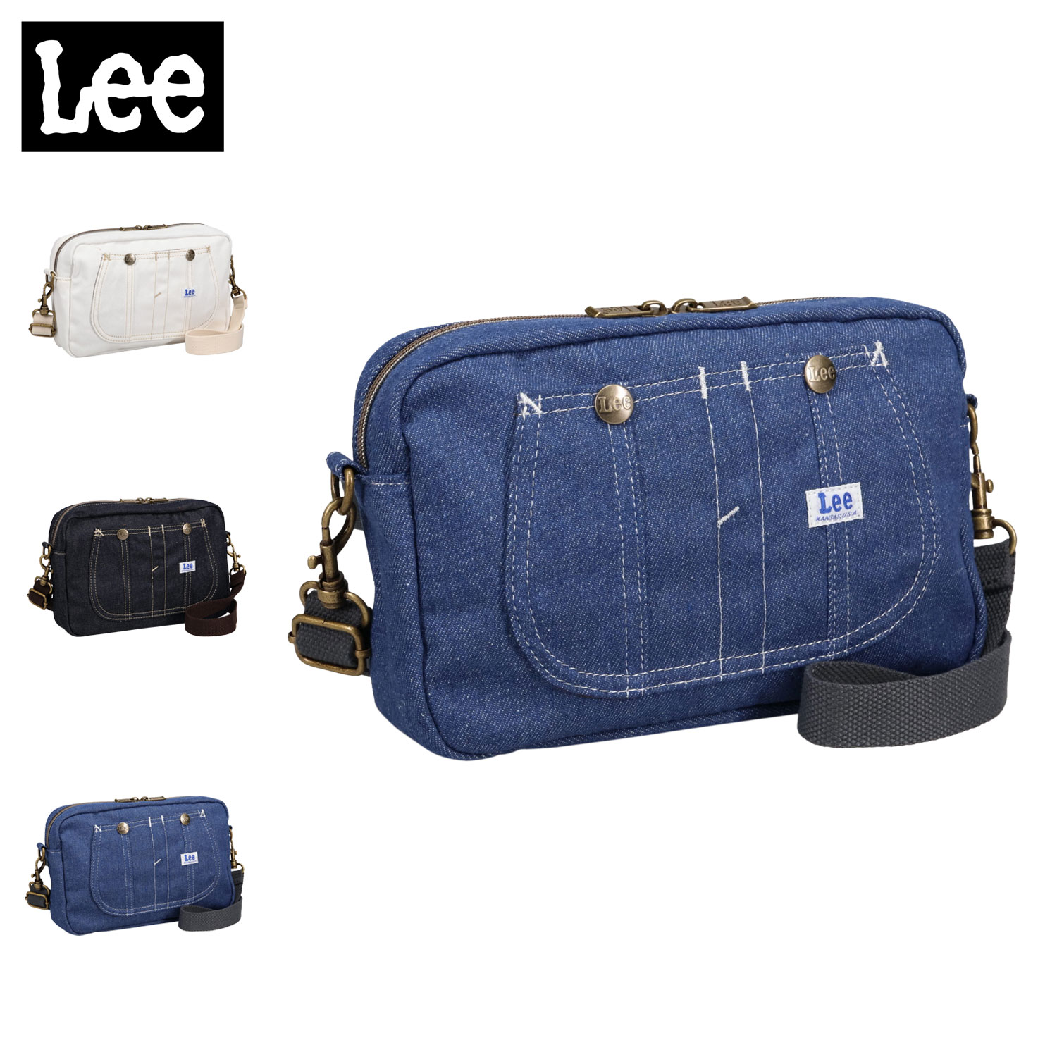 乐天商城 - 【最大1000円OFFクーポン】 Lee KATE リー バッグ ショルダーバッグ メンズ レディース 斜めがけ 軽量 小さめ ホワイト ネイビー ブルー 白 320-5023 母の日