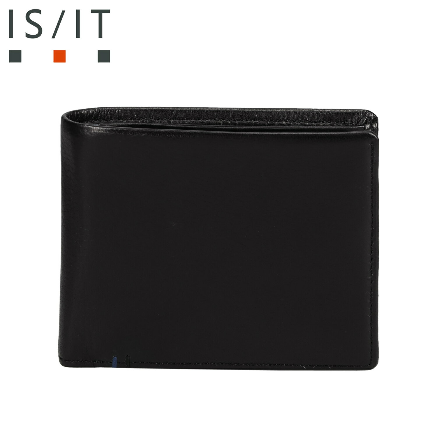 Other - IS/IT シルキー イズイット 財布 二つ折り メンズ 本革 コンパクト 小銭入れ付き ブラック 黒 968604