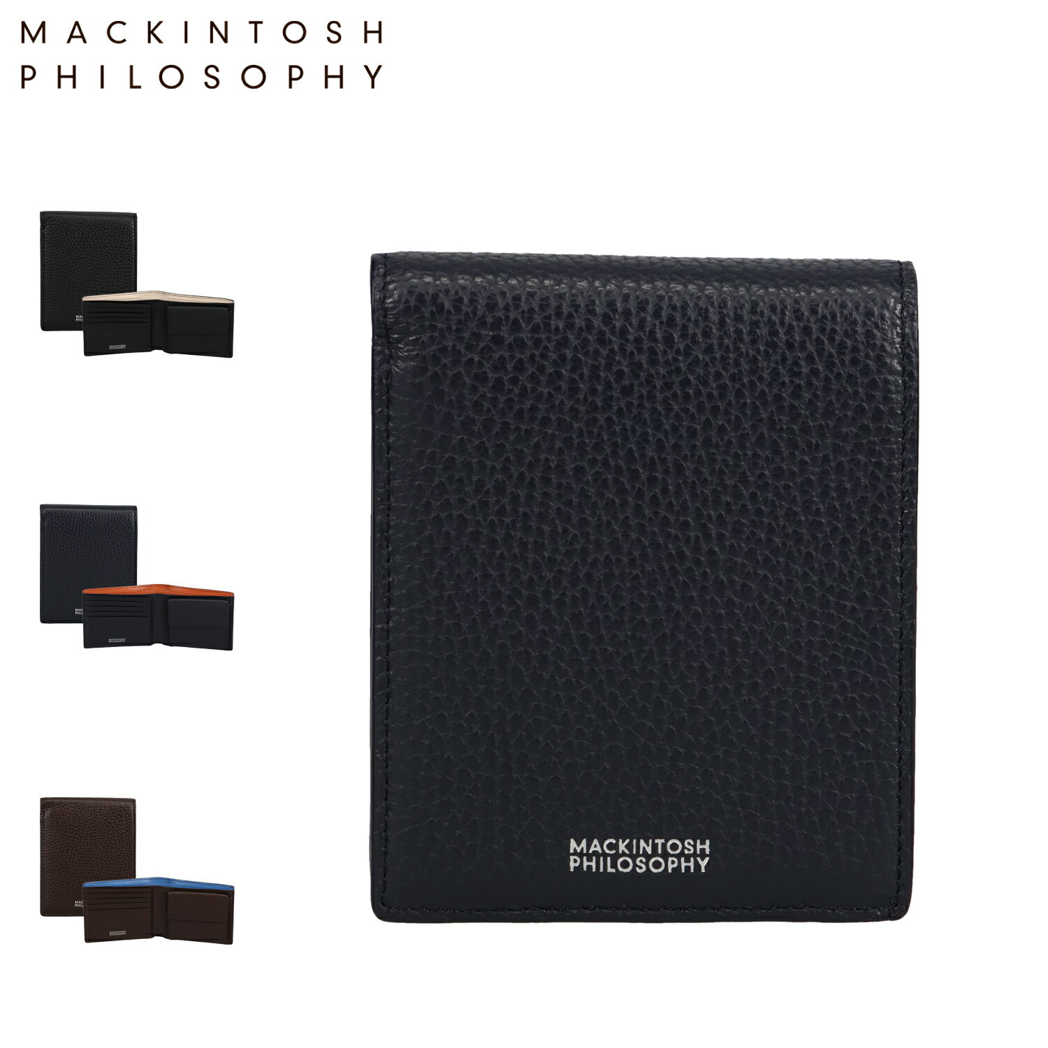 乐天商城 - MACKINTOSH PHILOSOPHY マッキントッシュ フィロソフィー 財布 二つ折り財布 札入 メンズ 小銭 本革 ブラック ネイビー ダーク ブラウン 黒 MAPW-00522