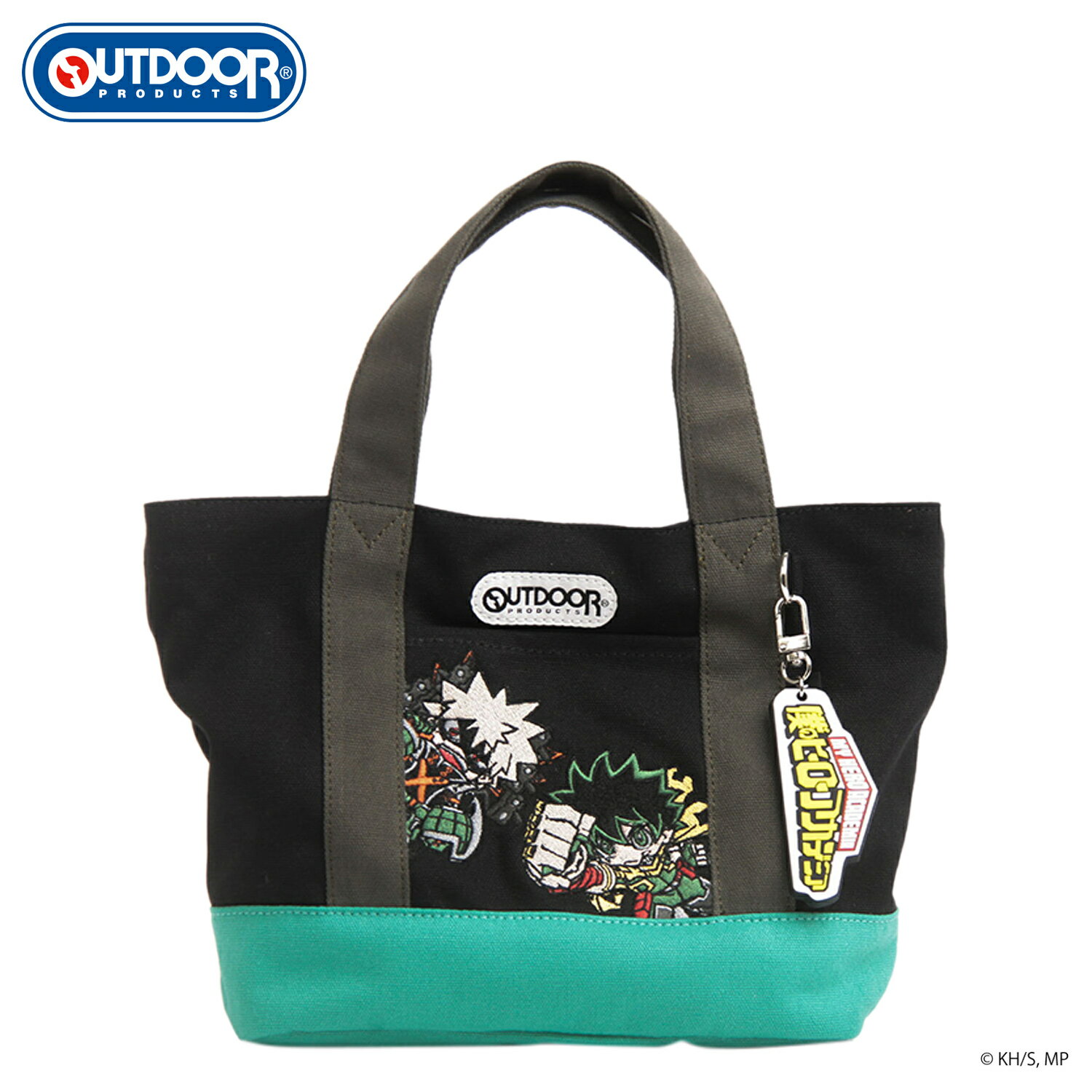 OUTDOOR PRODUCTS アウトドアプロダクツ バッグ トートバッグ メンズ レディース 3.9L キャンバス 僕のヒーローアカデミア ヒロアカ 軽量 コラボ 限定 ラバーストラップ付き ブラック 黒 ODHA14