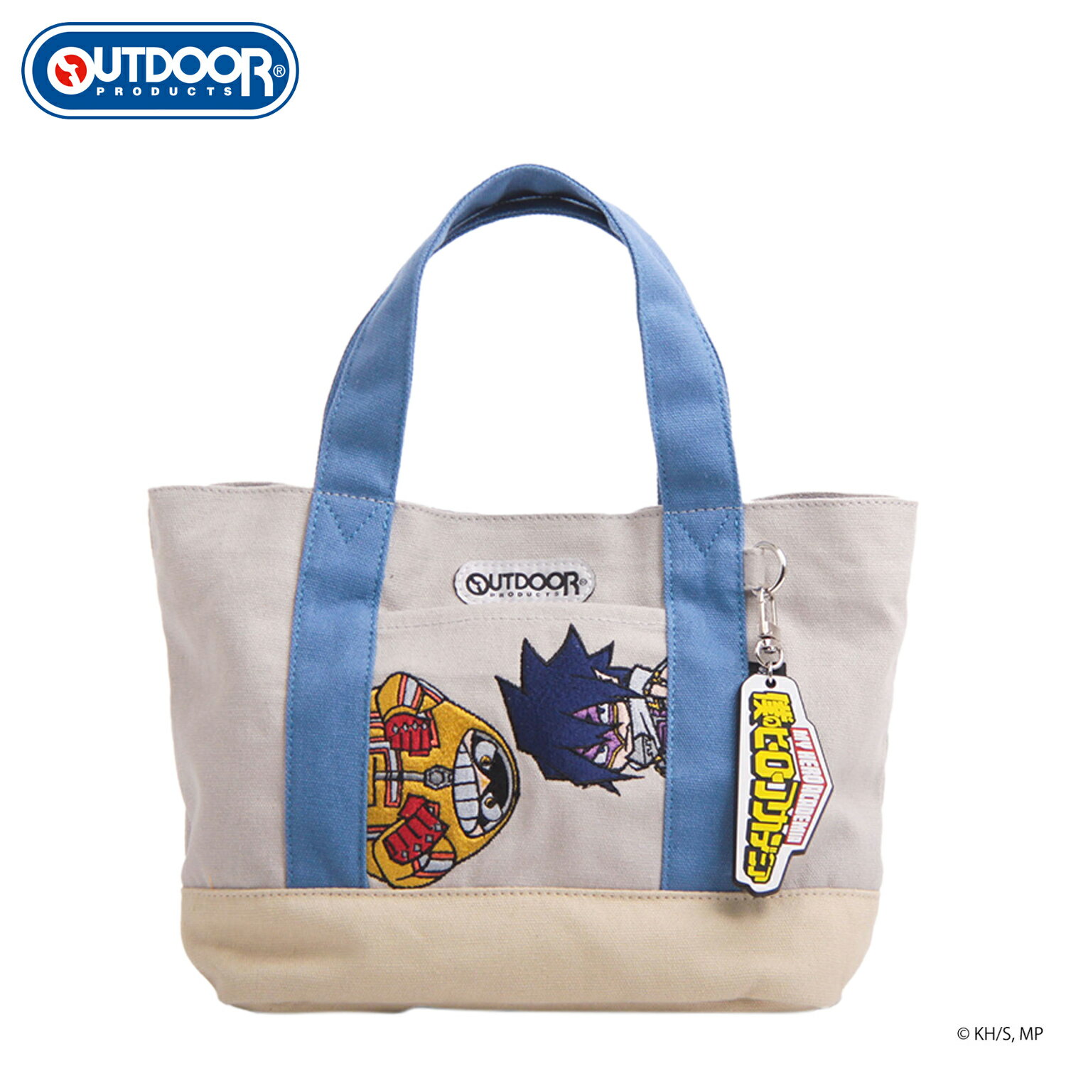 OUTDOOR PRODUCTS アウトドアプロダクツ バッグ トートバッグ メンズ レディース 3.9L キャンバス 僕のヒーローアカデミア ヒロアカ 軽量 コラボ 限定 ラバーストラップ付き グレー ODHA15