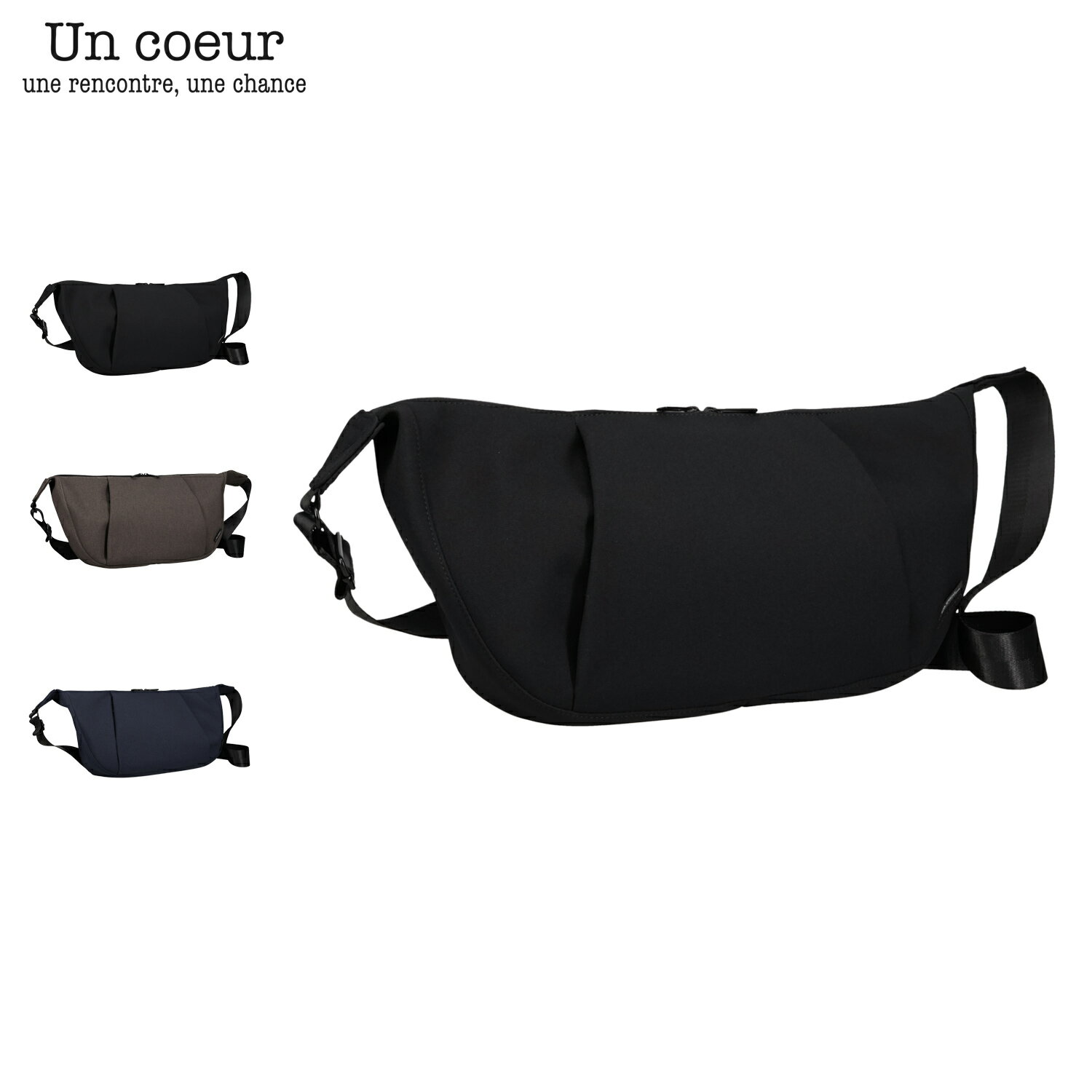乐天商城 - 【最大1000円OFFクーポン】 Un coeur CROISSANT SHOULDER M アンクール バッグ ショルダーバッグ メンズ レディース 斜めがけ 大人 軽量 撥水 ブラック グレー ネイビー 黒 K905078 母の日