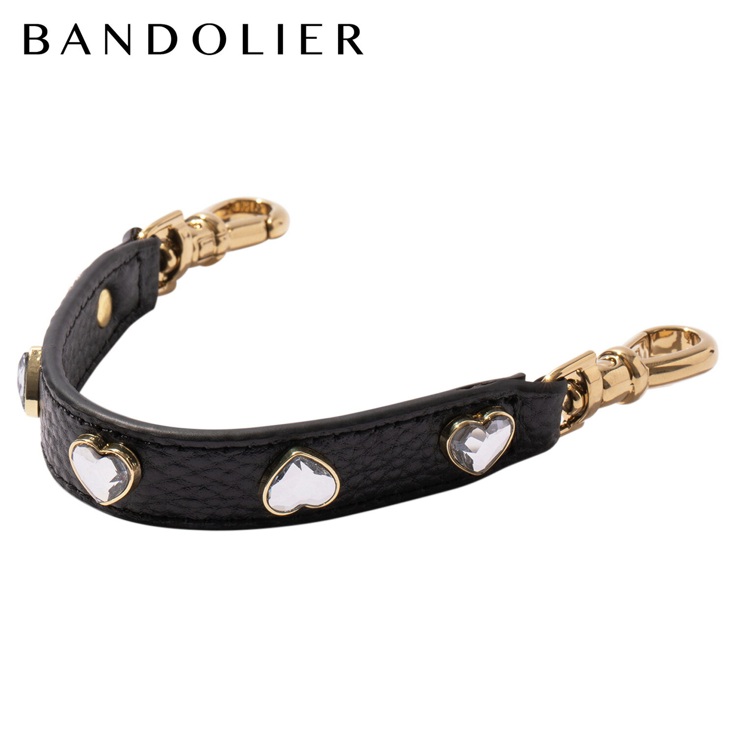 乐天商城 - 【最大1000円OFFクーポン】 BANDOLIER HEART RHINESTONE WRISTLET BLACK バンドリヤー ストラップ スマホストラップ ハンドストラップ 落下防止 ハートラインストーンリストレット メンズ レディース ブラック 黒 31HRW 母の日