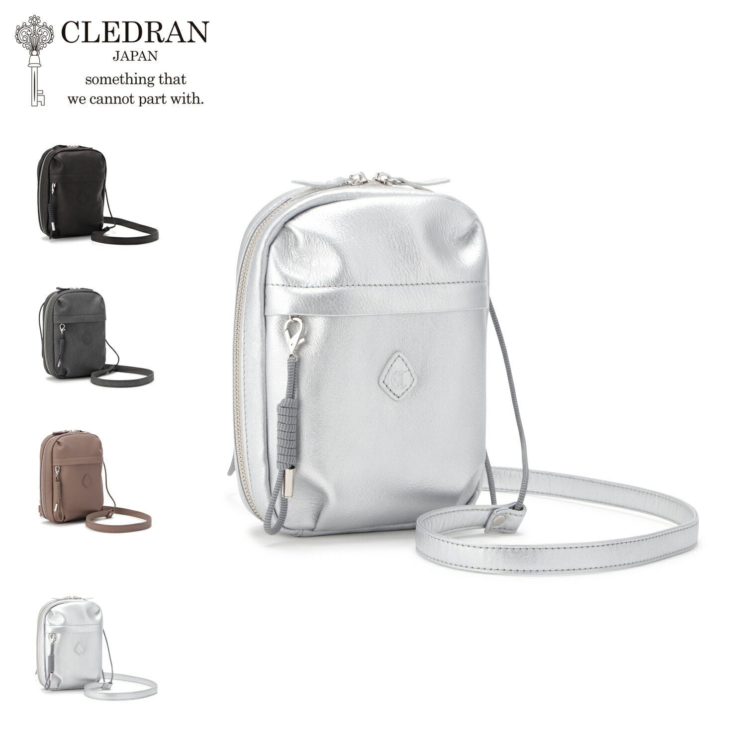 【クーポン対象外】 CLEDRAN RESI PARACORD MINI SHOULDER クレドラン バッグ ショルダーバッグ ミニ メンズ レディース 斜めがけ 大人 軽量 本革 ブラックグレー グレージュ シルバー 黒 CL3969