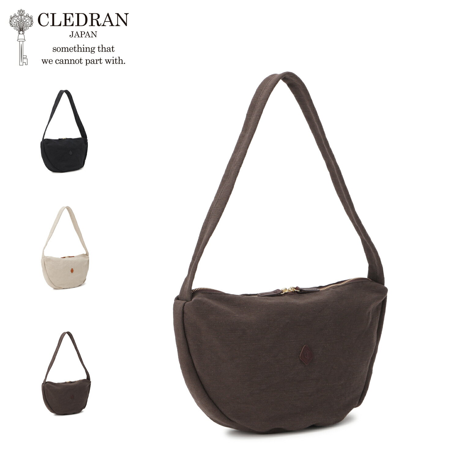 CLEDRAN HASA SEMICIRCLE HALF SH クレドラン バッグ ショルダーバッグ レディース 斜めがけ 軽量 日本製 ブラック ベージュ ブラウン 黒 CL3980