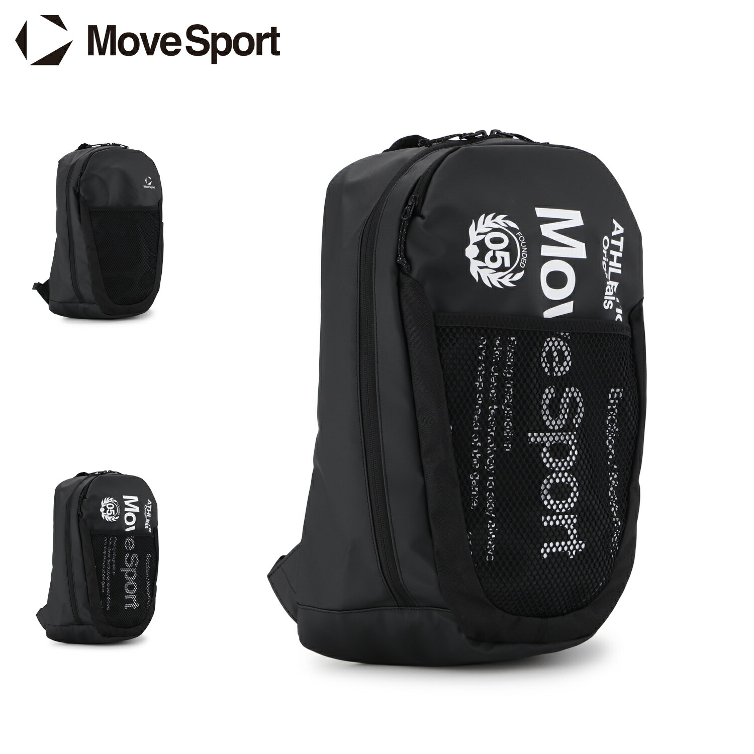 【最大1000円OFFクーポン発行中】 MOVESPORT GYM BACKPACK ムーブスポーツ リュックサック ジムバックパック メンズ レディース 24L A4 撥水 軽量 ブラック 黒 ST6SBP10U wassup-10240615 Goods Lab+ パッケージ画像