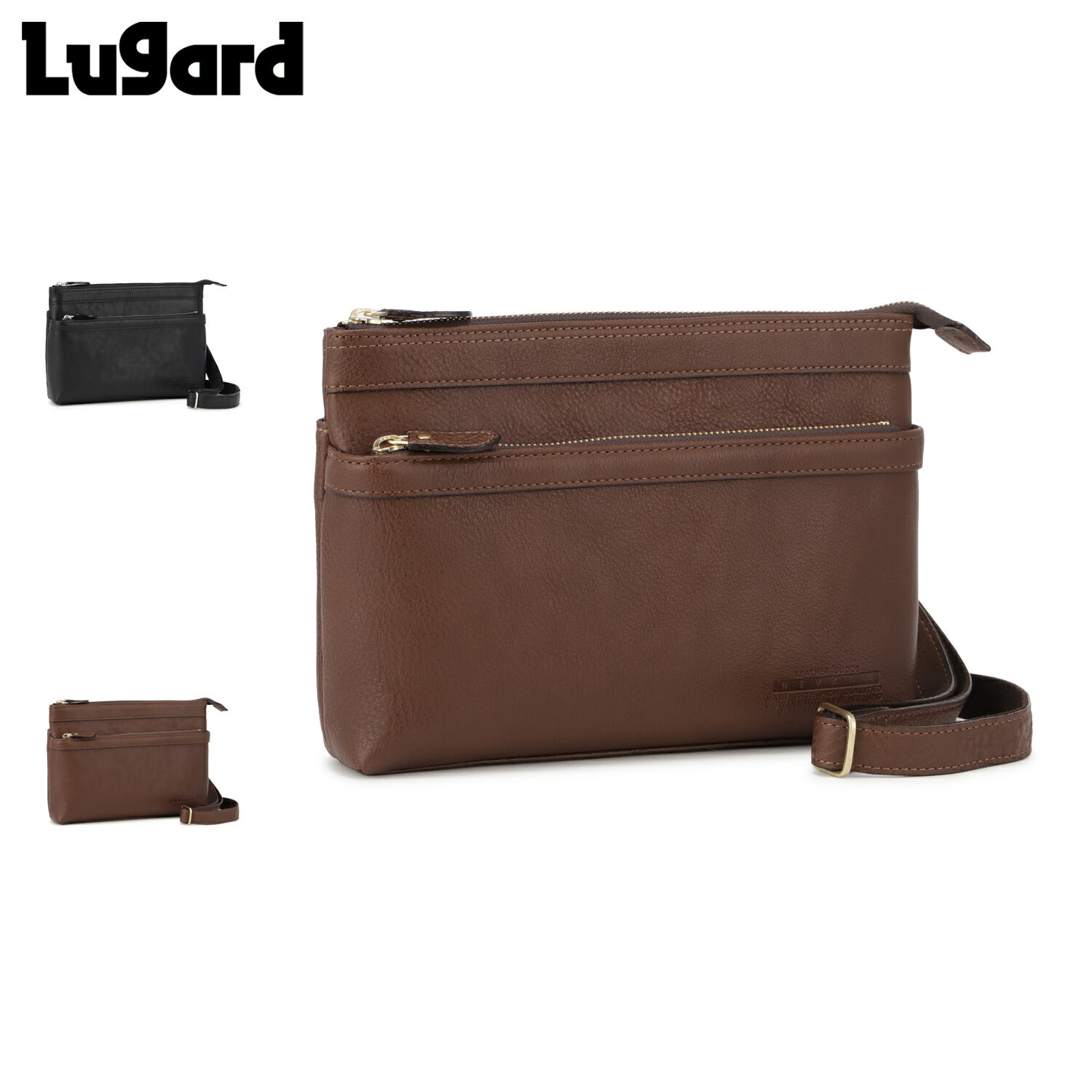 乐天商城 - Lugard NEVADA ラガード バッグ ショルダーバッグ クラッチバッグ ネヴァダ メンズ 斜めがけ 本革 軽量 ブラック ブラウン 黒 5150