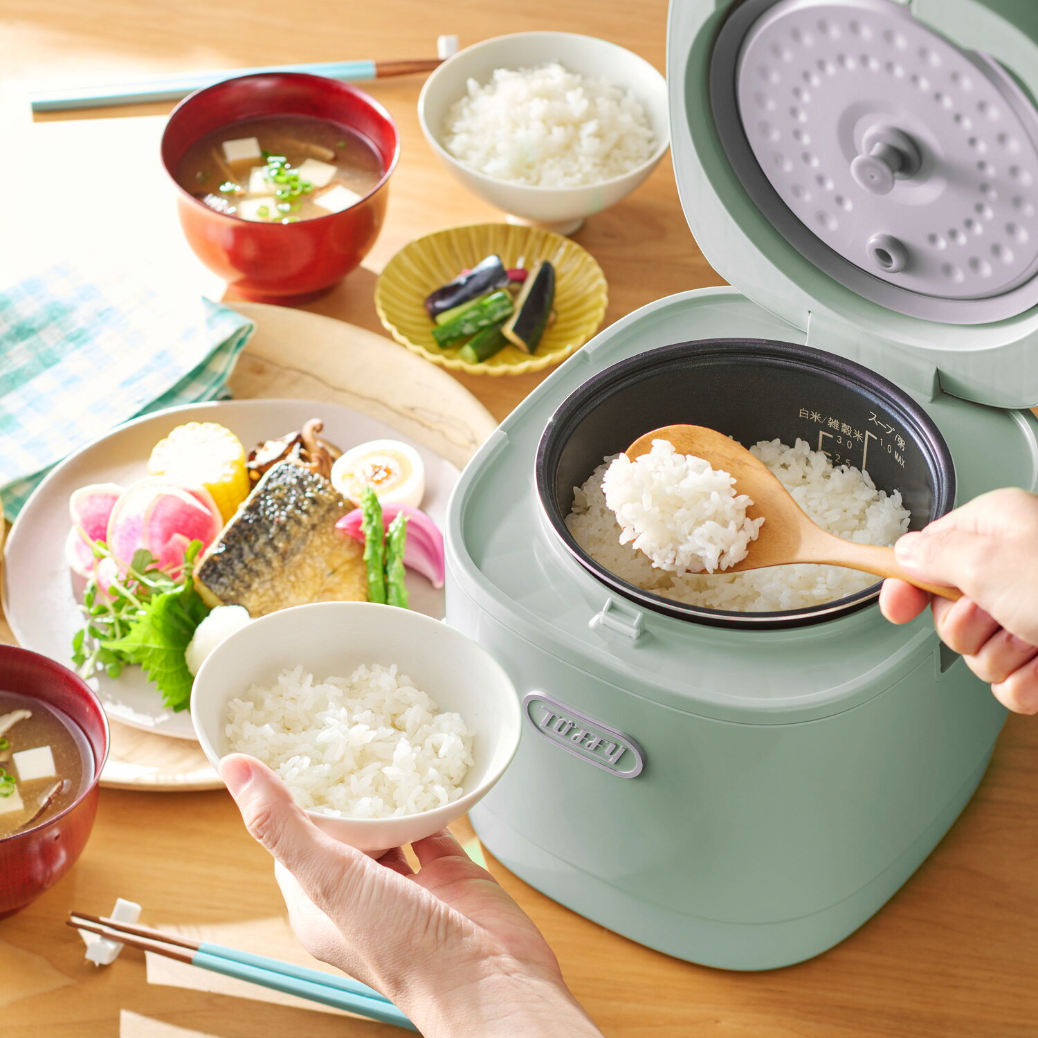 Toffy トフィー 炊飯器 マイコン炊飯器 3合マイコンライスクッカー 3合炊き 一人暮らし ベージュ ライト ブルー K-RC3 wassup-10242934 Goods Lab+ サンプル画像3