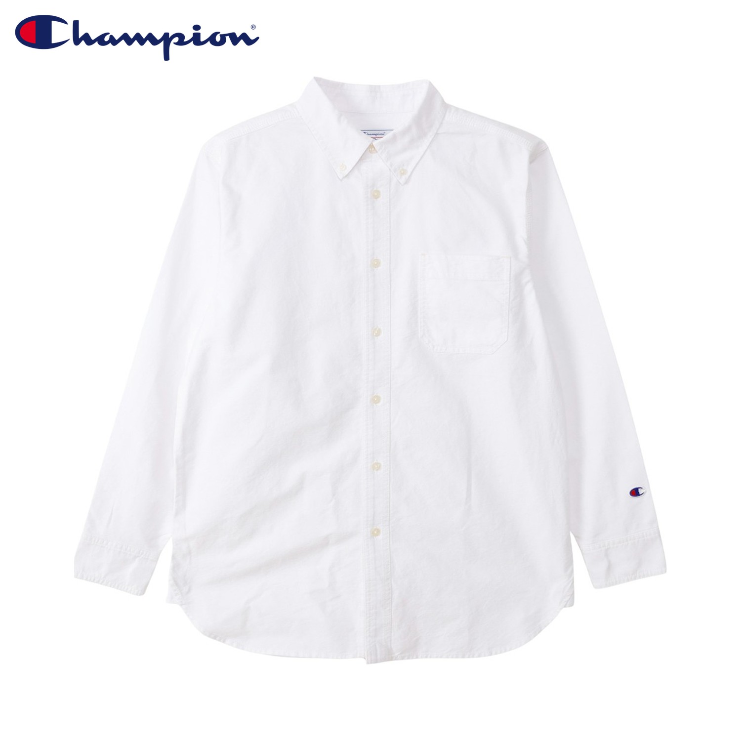 【最大1000円OFFクーポン発行中】 Champion LONG SLEEVE SHIRT チャンピオン シャツ 長袖 メンズ レディース 無地 ホワイト グレー ブルー 白 C3-C406
