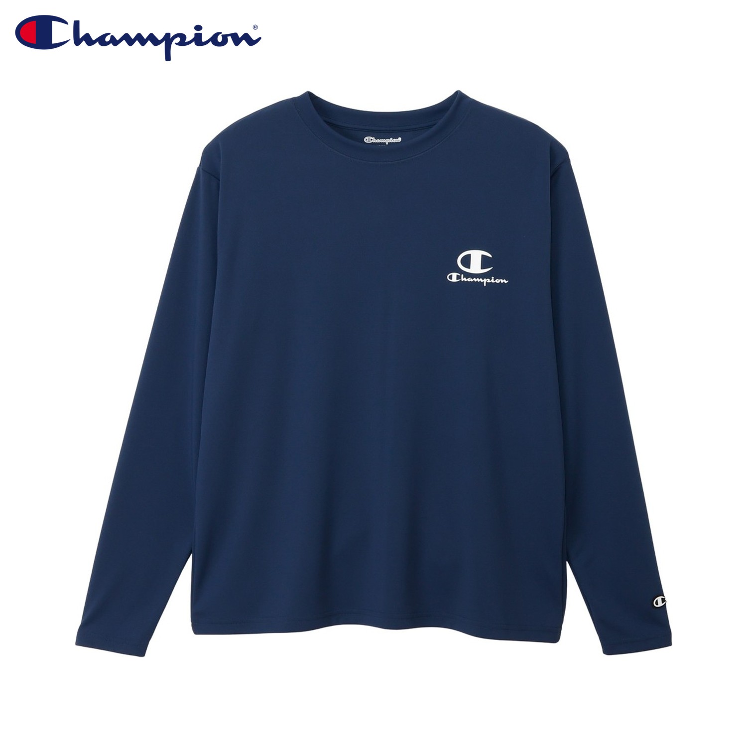 Champion LONG SLEEVE T-SHIRT チャンピオン Tシャツ 長袖 ロンT カットソー メンズ レディース 吸汗速乾 UVカット ブラック ホワイト グレージュ ダークネイビー 黒 白 C3-CS411