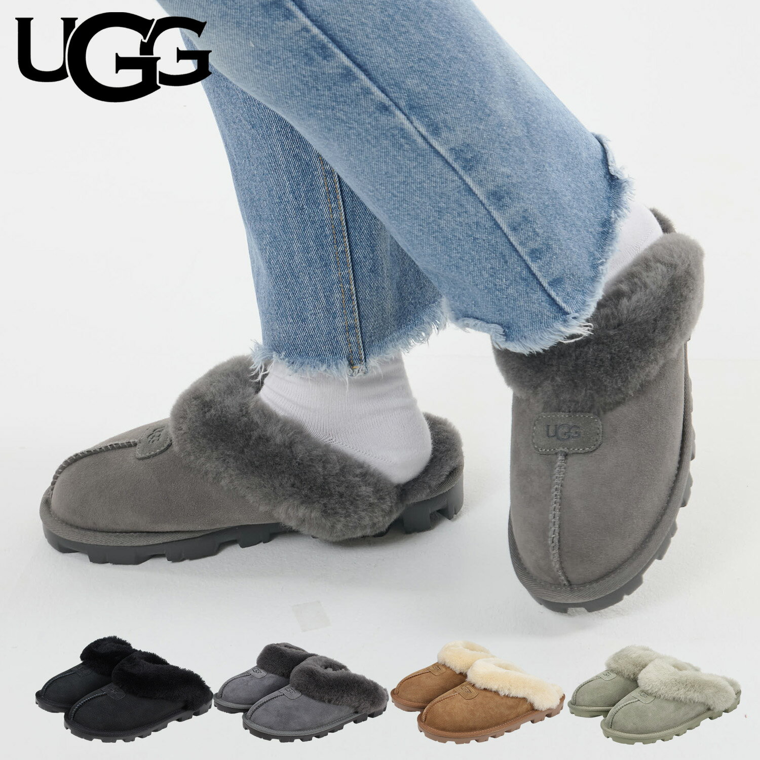 UGG WOMENS COQUETTE アグ サンダル ファー スリッパ サボ コケット レディース ムートン シープスキン 5125