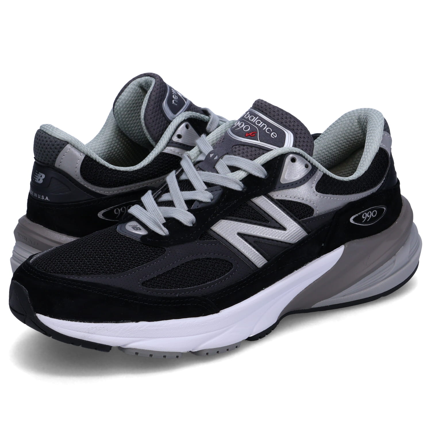 【訳あり】 new balance ニューバランス 990 スニーカー メンズ Dワイズ MADE IN USA ブラック 黒 M990BK6 【返品不可】