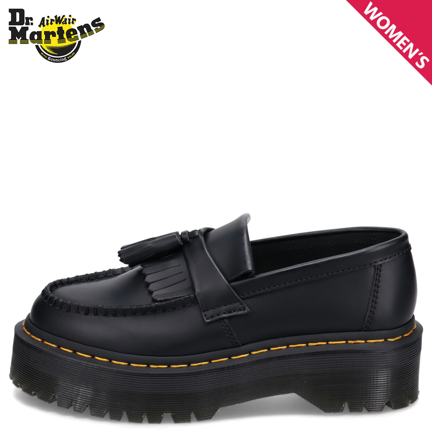 【最大1000円OFFクーポン】 【訳あり】 【BOX破損】 Dr.Martens ADRIAN QUAD TASSEL LOAFER ドクターマーチン タッセルローファー エイドリアン クアッド レディース 厚底 ブラック 黒 27989001 【返品不可】 [予約 5月中旬 入荷予定]