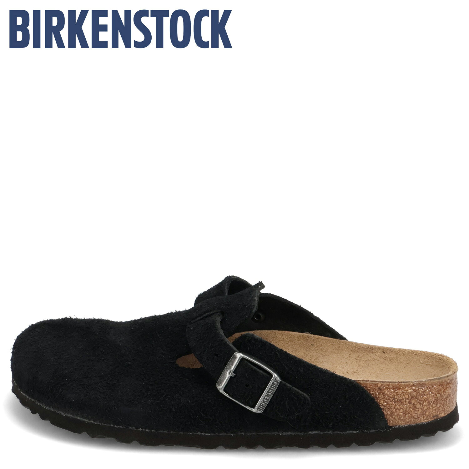 【訳あり】BIRKENSTOCK BOSTON ボストン ビルケンシュトック GERMANY メンズ レディース 普通幅 スエードレザー ブラック 黒 【返品不可】