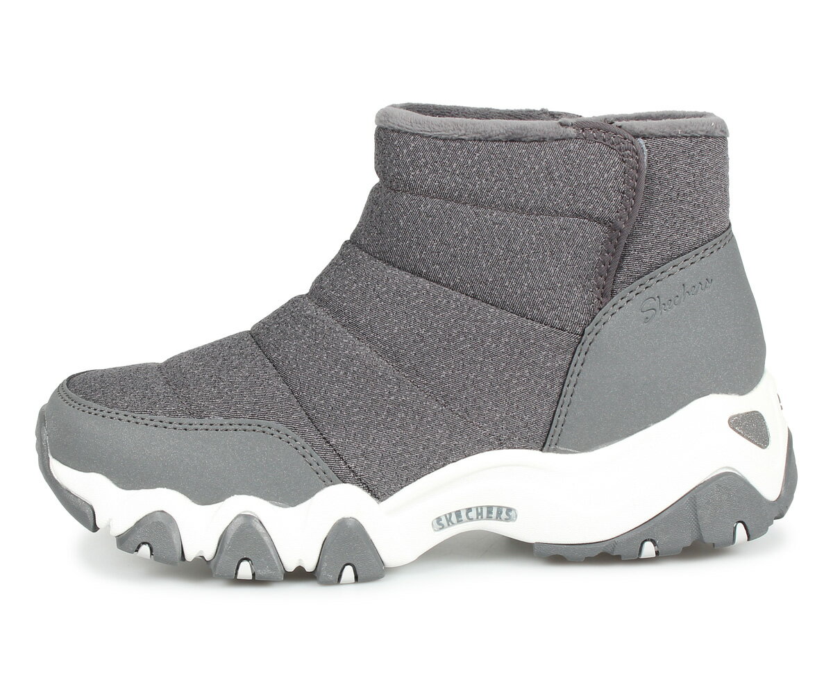 SKECHERS D LITES 2.0 CHASING MOUNTAINS スケッチャーズ ディライト スニーカー ブーツ レディース 厚底 チャコール グレー 48595