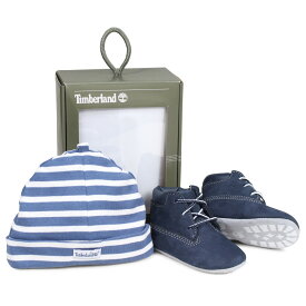 Timberland INFANT CRIB BOOTIES CAP SET ティンバーランド ブーツ シューズ キャップ 帽子 ニット帽 セット キッズ ベビー ギフト ネイビー A1LU3
