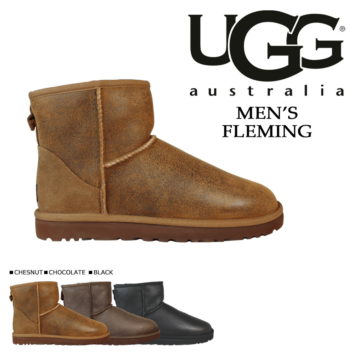 アグ UGG メンズ クラシック ミニ ムートンブーツ MENS CLASSIC MINI BOMBER 1007307 シープスキン