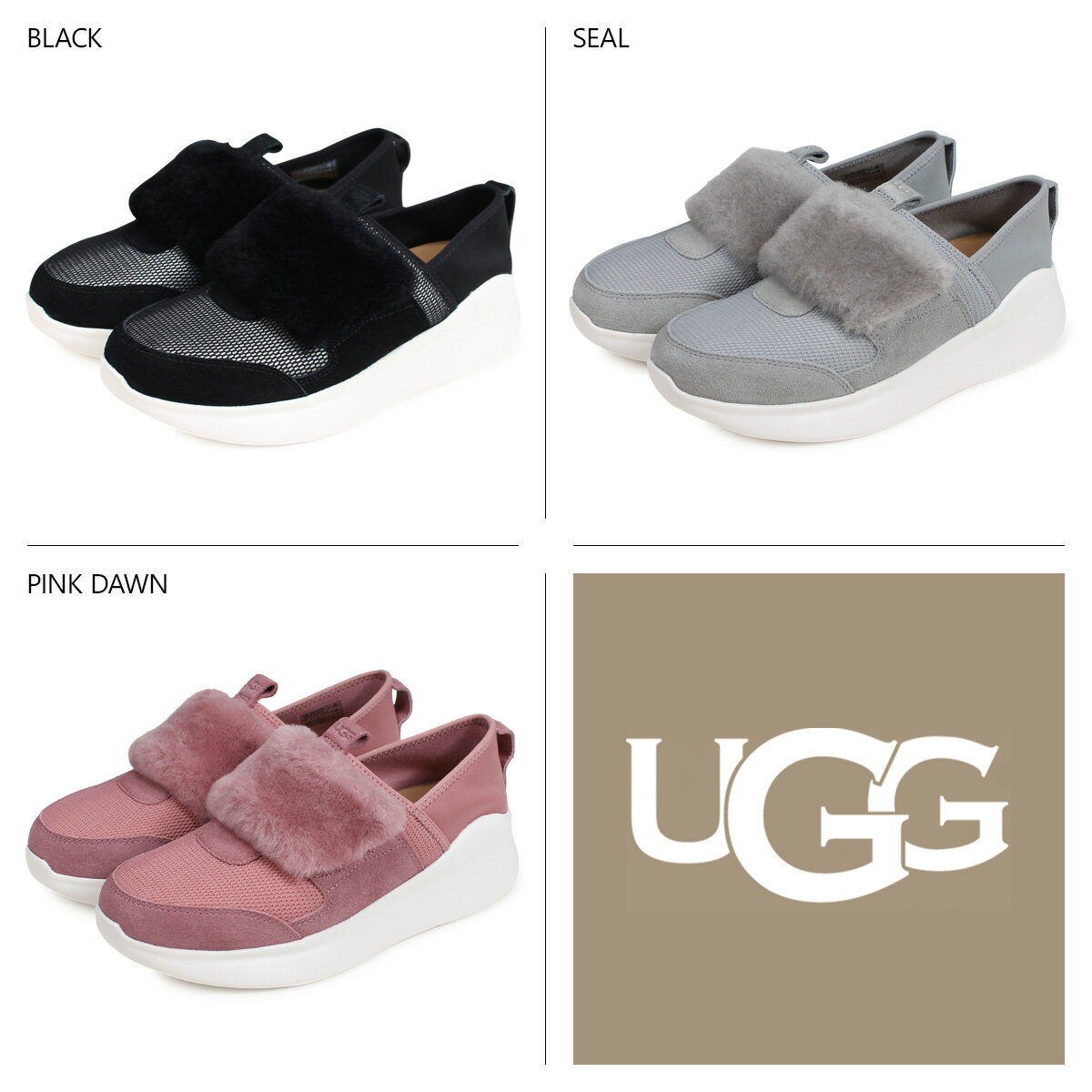 【最大1000円OFFクーポン】 UGG WOMENS PICO TRAINER アグ スニーカー スリッポン ピコ トレーナー レディース ブラック グレー ピンク 1101012