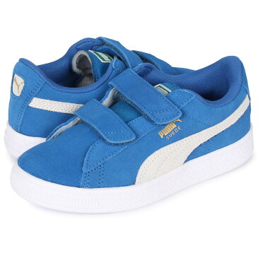 【最大600円OFFクーポン】 PUMA KIDS SUEDE 2 STRAP プーマ スウェード 2ストラップ スニーカー キッズ ブルー 359595-02