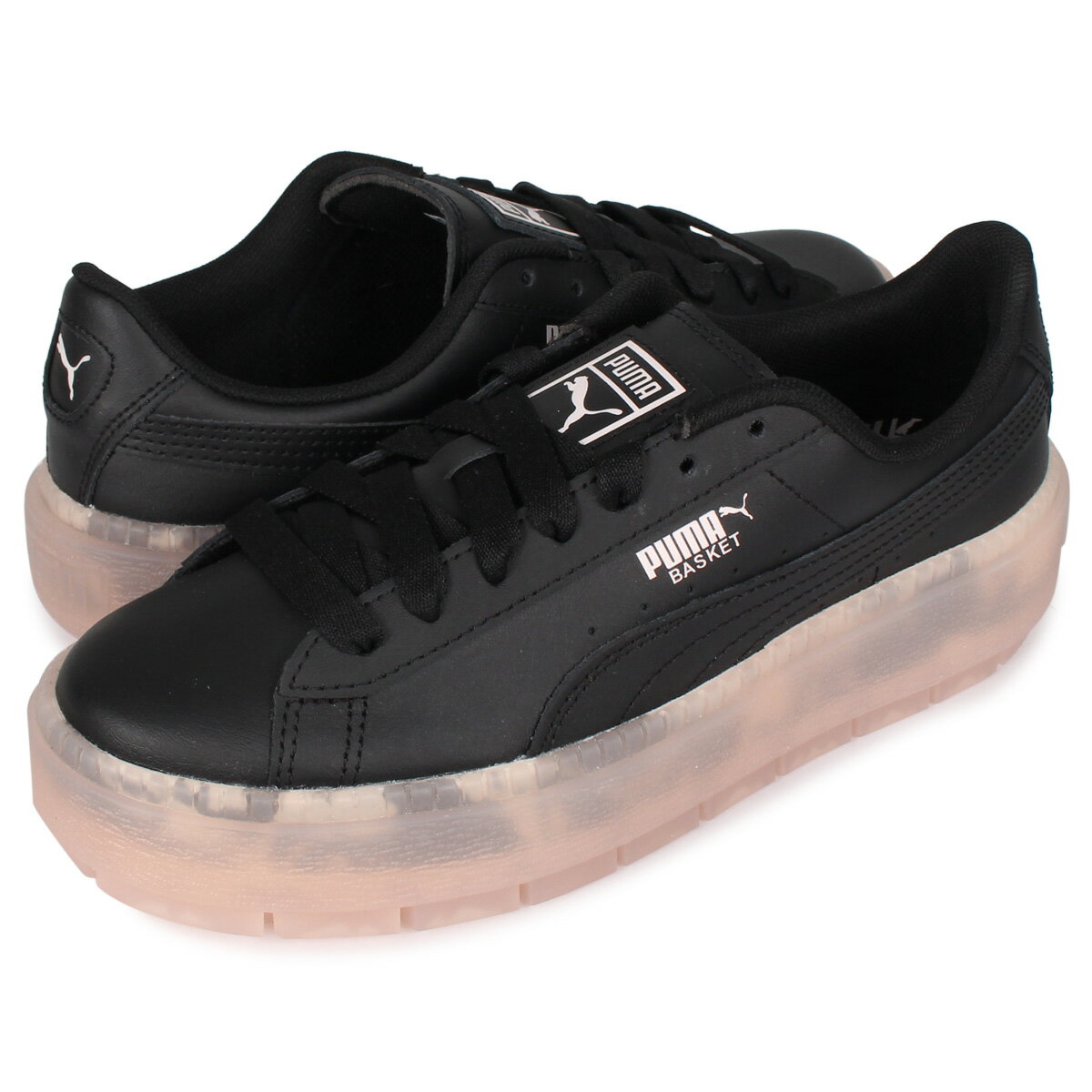 PUMA PLATFORM TRACE TRANSLUCENT WNS プーマ プラットフォーム トレース トランスルーセント スニーカー レディース ブラック 黒 371656-02