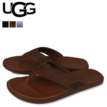 【最大1000円OFFクーポン】 UGG SEASIDE LEATHER FLIP FLOP アグ サンダル ビーチサンダル シーサイド レザー フリップ フロップ メンズ ブラック ブラウン 黒 1102690