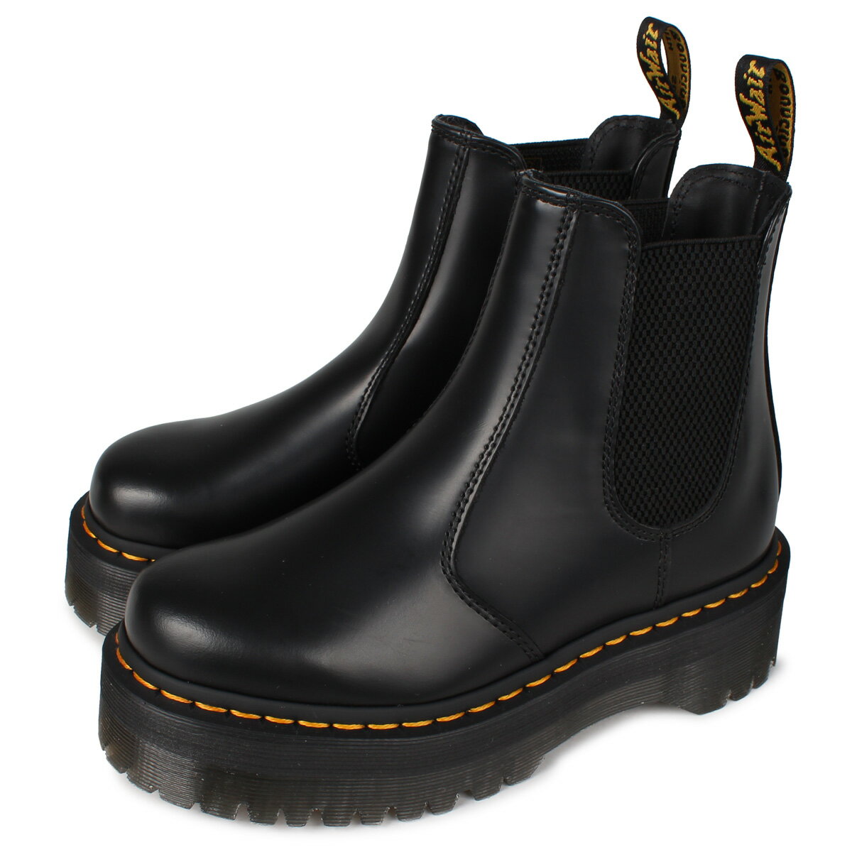 ドクターマーチン サイドゴアブーツ レディース 【最大1000円OFFクーポン】 Dr.Martens QUAD RETRO 2976 CHELSEA BOOT ドクターマーチン サイドゴア クアッド レトロ チェルシー ブーツ メンズ レディース 厚底 ブラック 黒 24687001