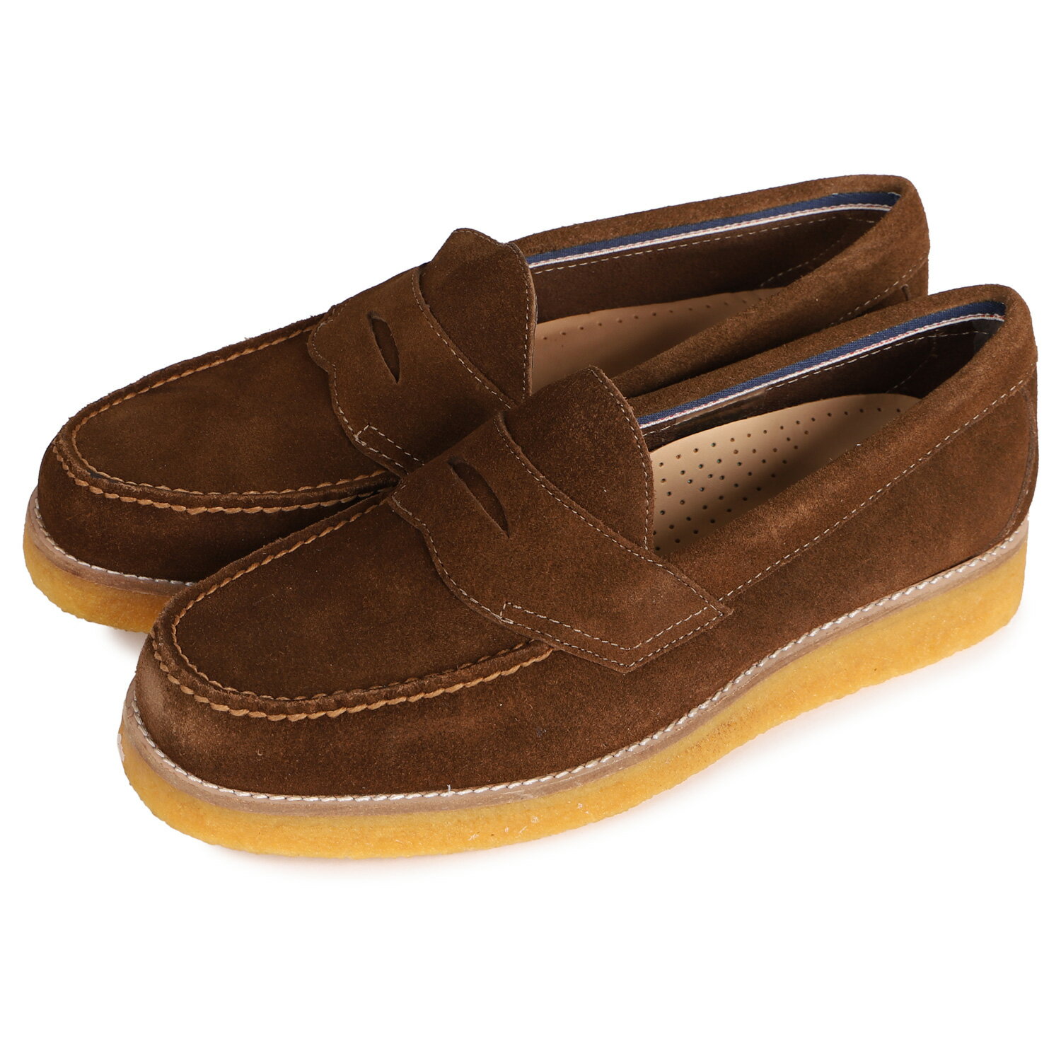 G.H.BASS WEEJUN CREPE LOGAN SUEDE ジーエイチバス ローファー メンズ ローガン スエード ブラウン BA11237K-533のサムネイル